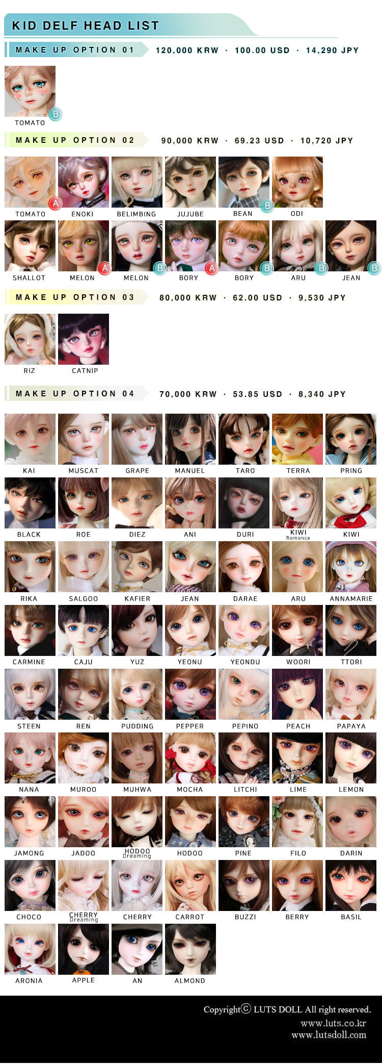 luts kid girl head choice