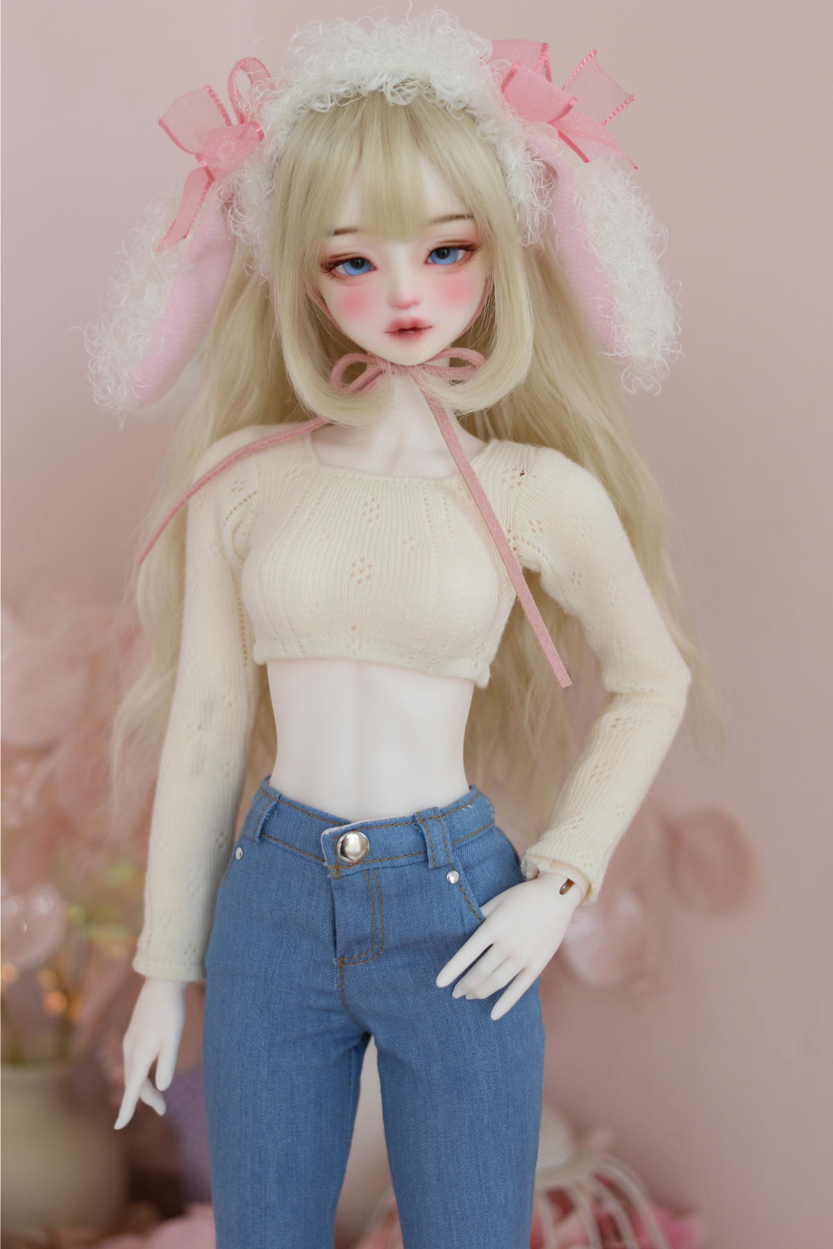 chicabi msd romantic punching crop top