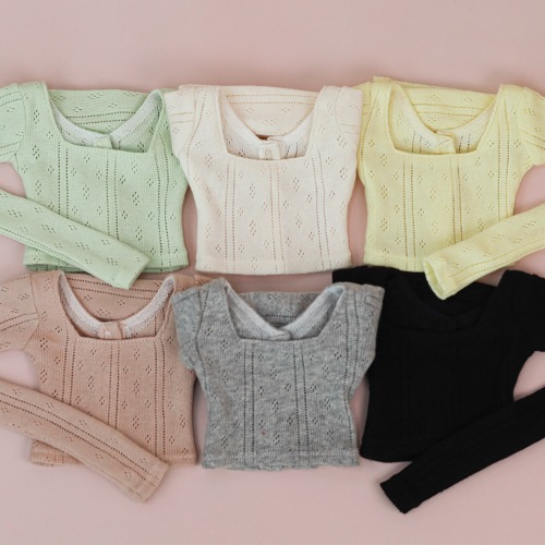 chicabi sd romantic punching crop top