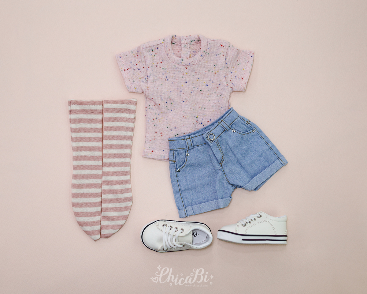 chicabi msd roll up denim shorts