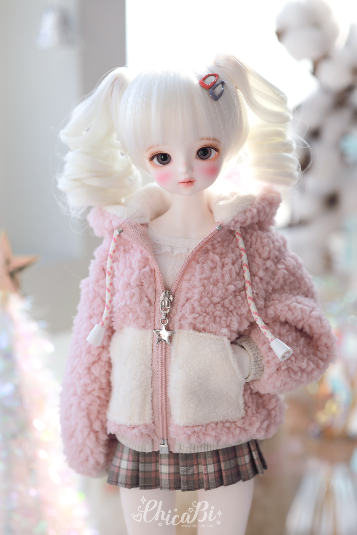 chicabi msd pompom fleece jacket