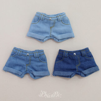 chicabi 16cm roll up denim shorts