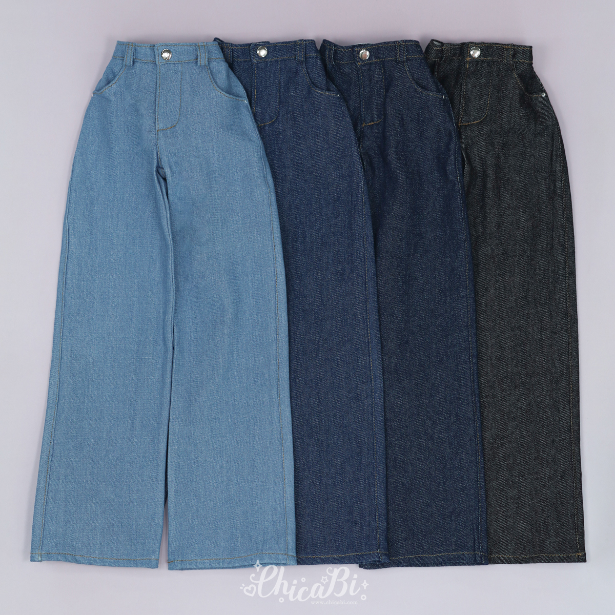 chicabi denim straight legs jeans