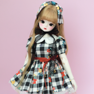 Black Check Dress for MSD Girl