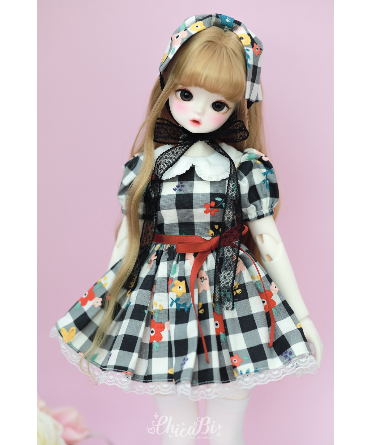 chicabi msd black check dress