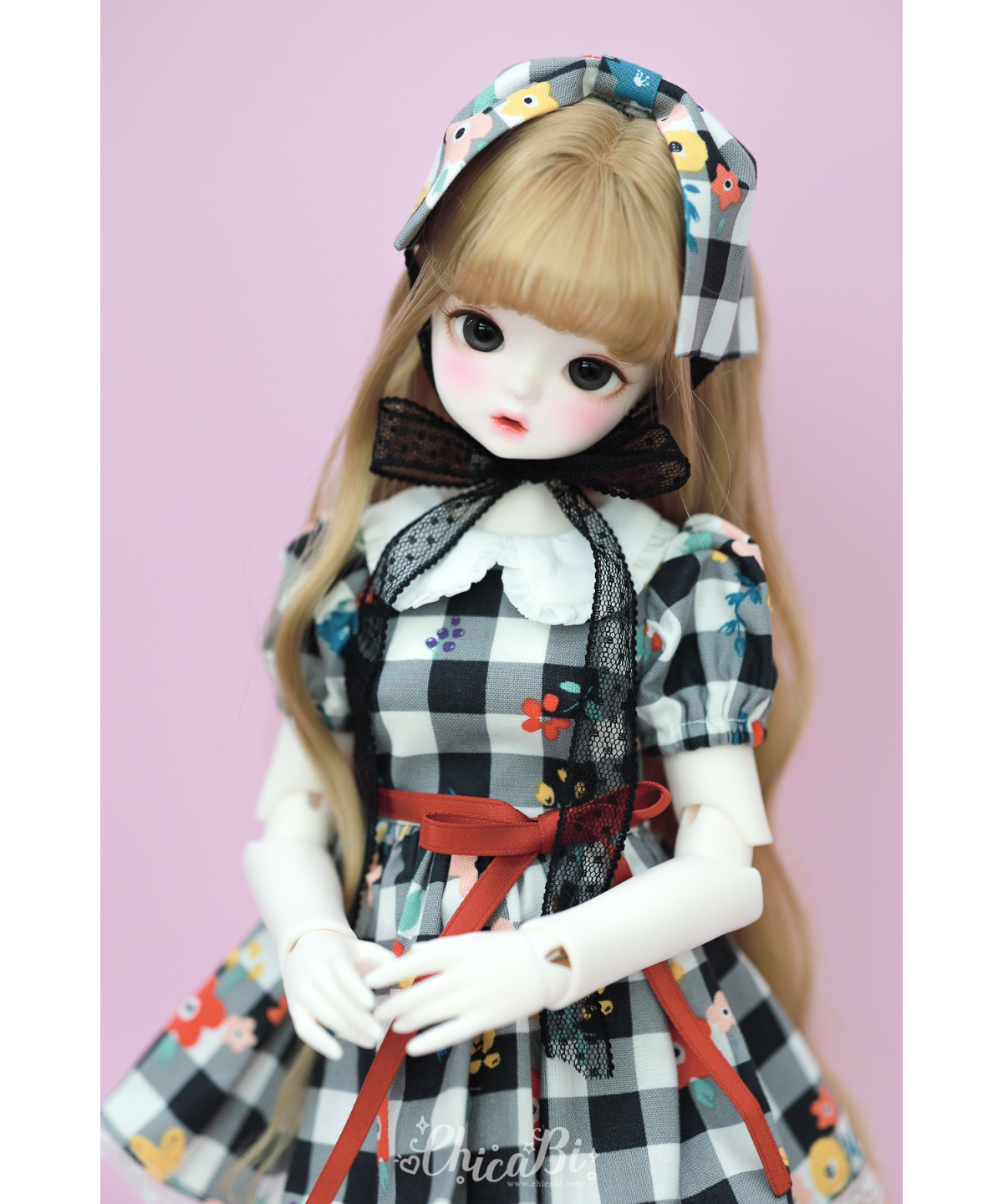 chicabi msd black check dress