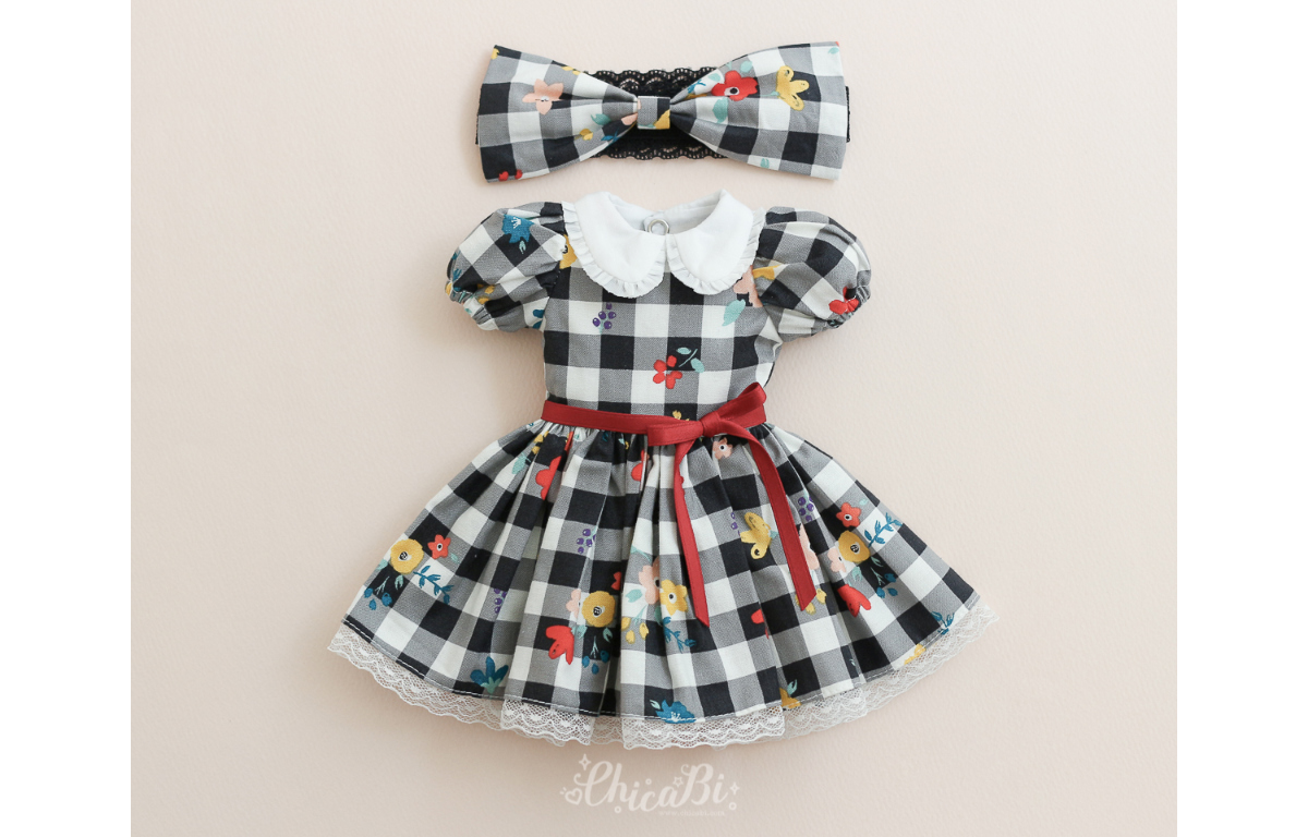 chicabi msd black check dress