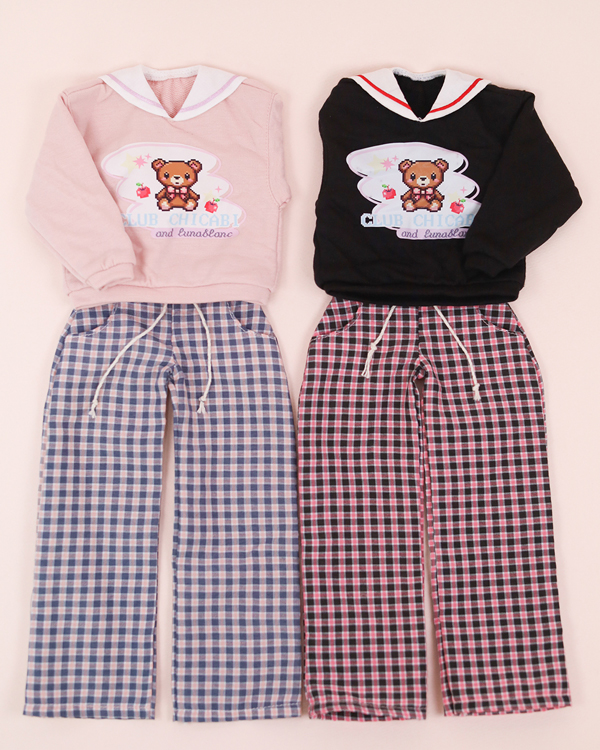 chicabi msd mono check wide pants