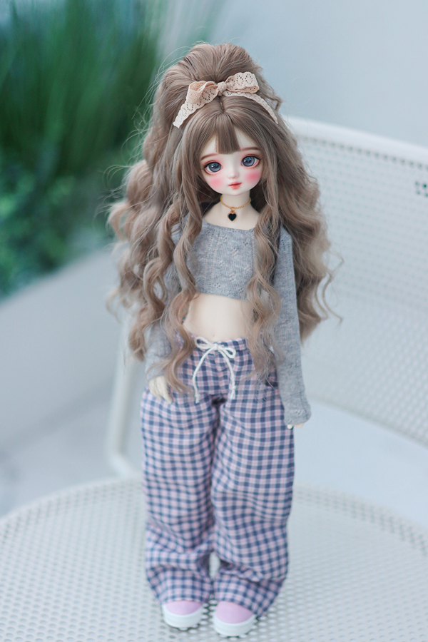 chicabi msd mono check wide pants