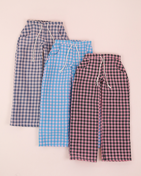 chicabi msd mono check wide pants