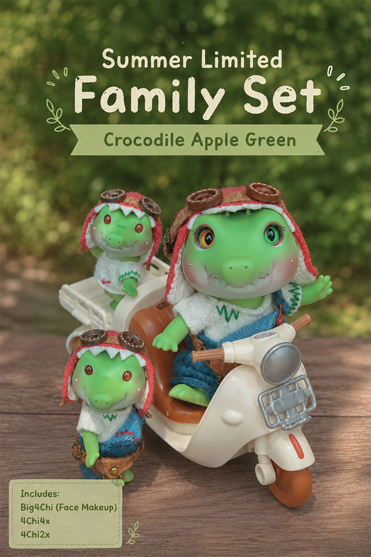 pipos summer limited family set crocodile frog