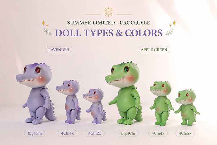 pipos summer limited family set crocodile frog