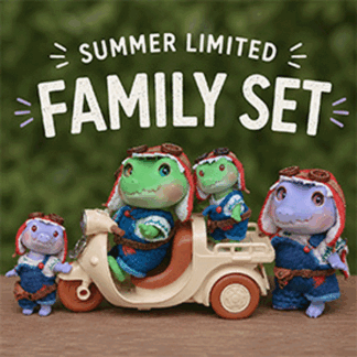 pipos summer limited family set crocodile frog