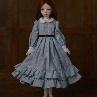 mask cat dusty blue print dress 26cm