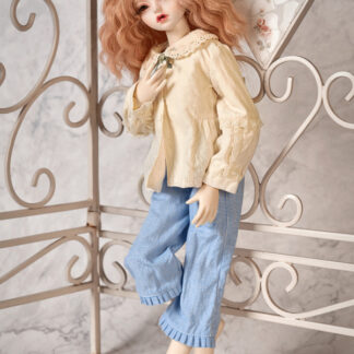 dollmore blue check frill pants